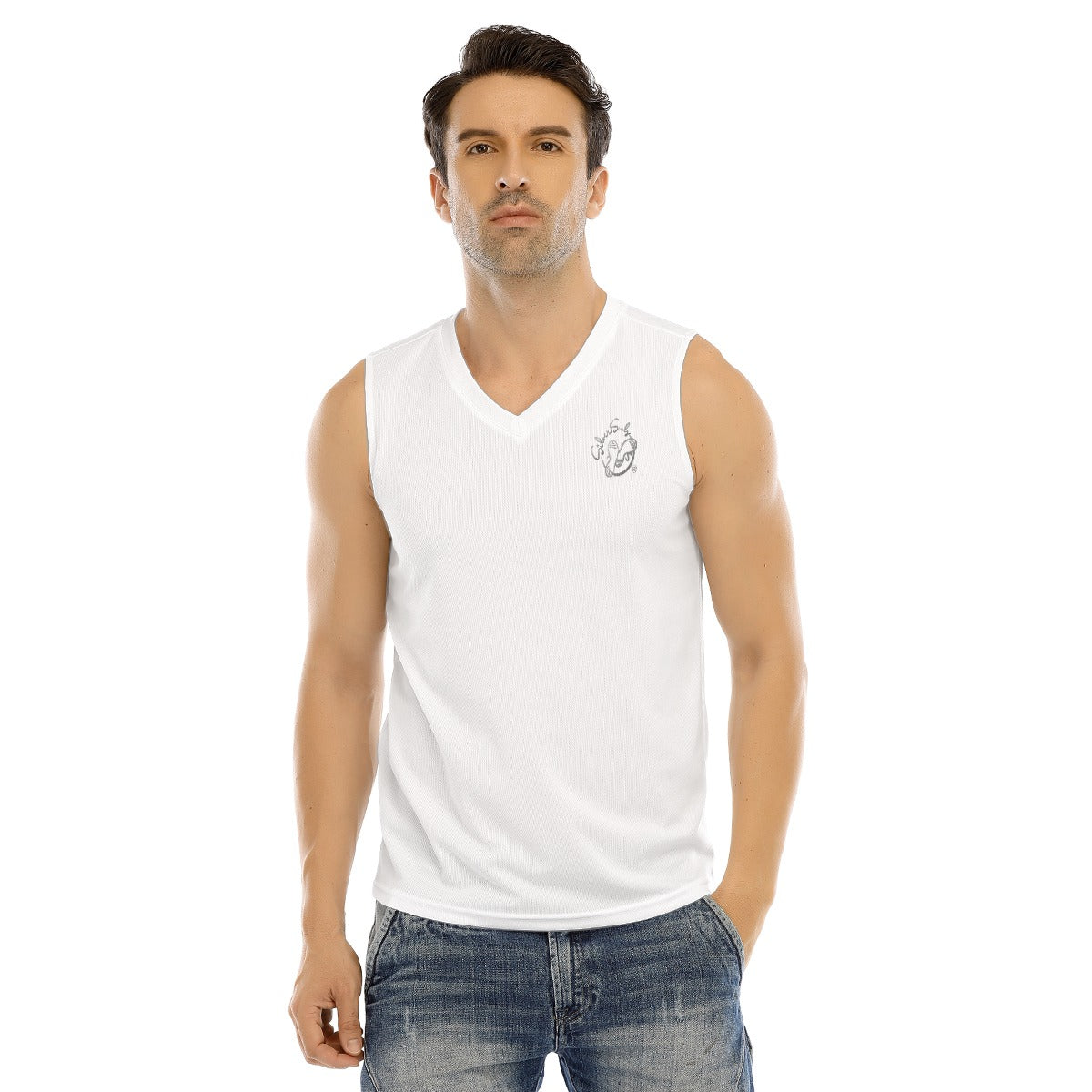 All-Over Print Men's V-neck Tank Top