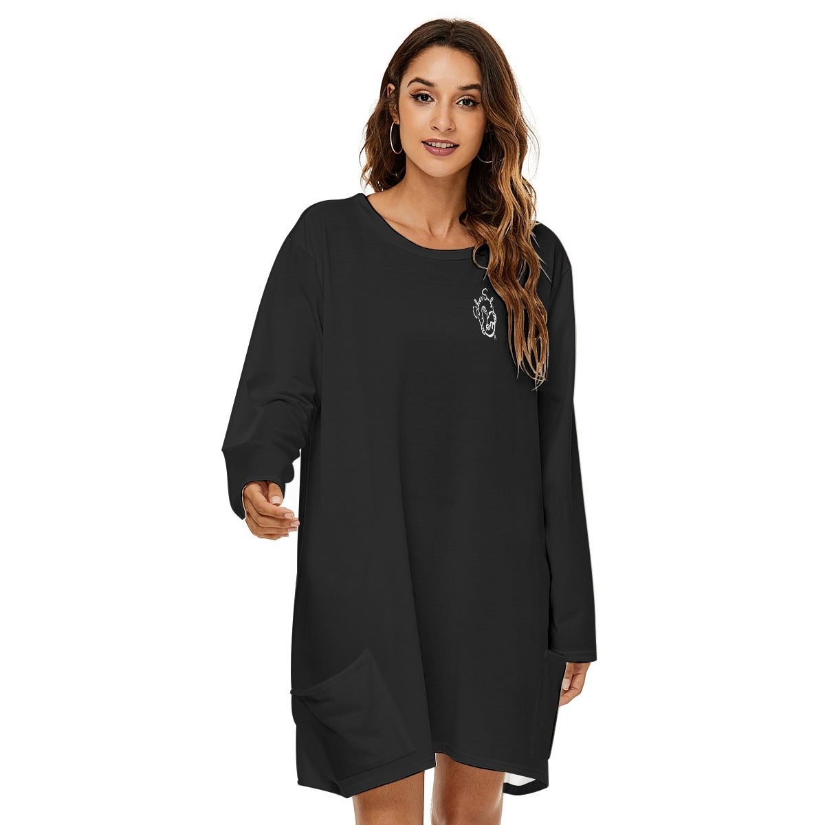 All-Over Print  Women's Loose Crew Neck Dress