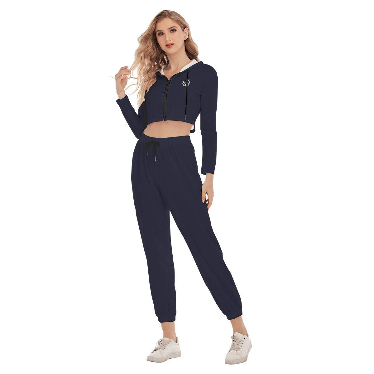 All-Over Print Women's Crop Hoodie Sports Set