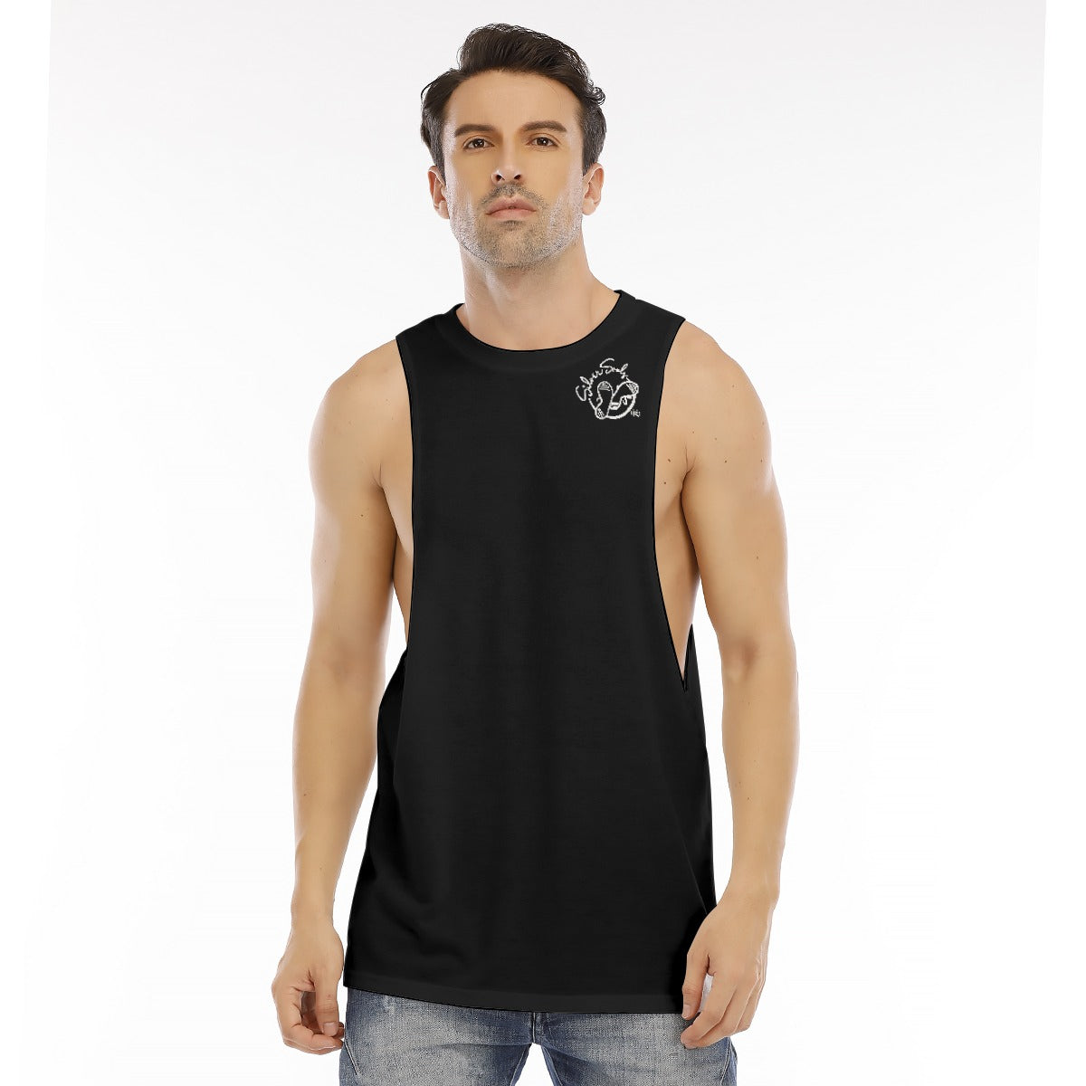 All-Over Print Men's O-neck Long Tank Top