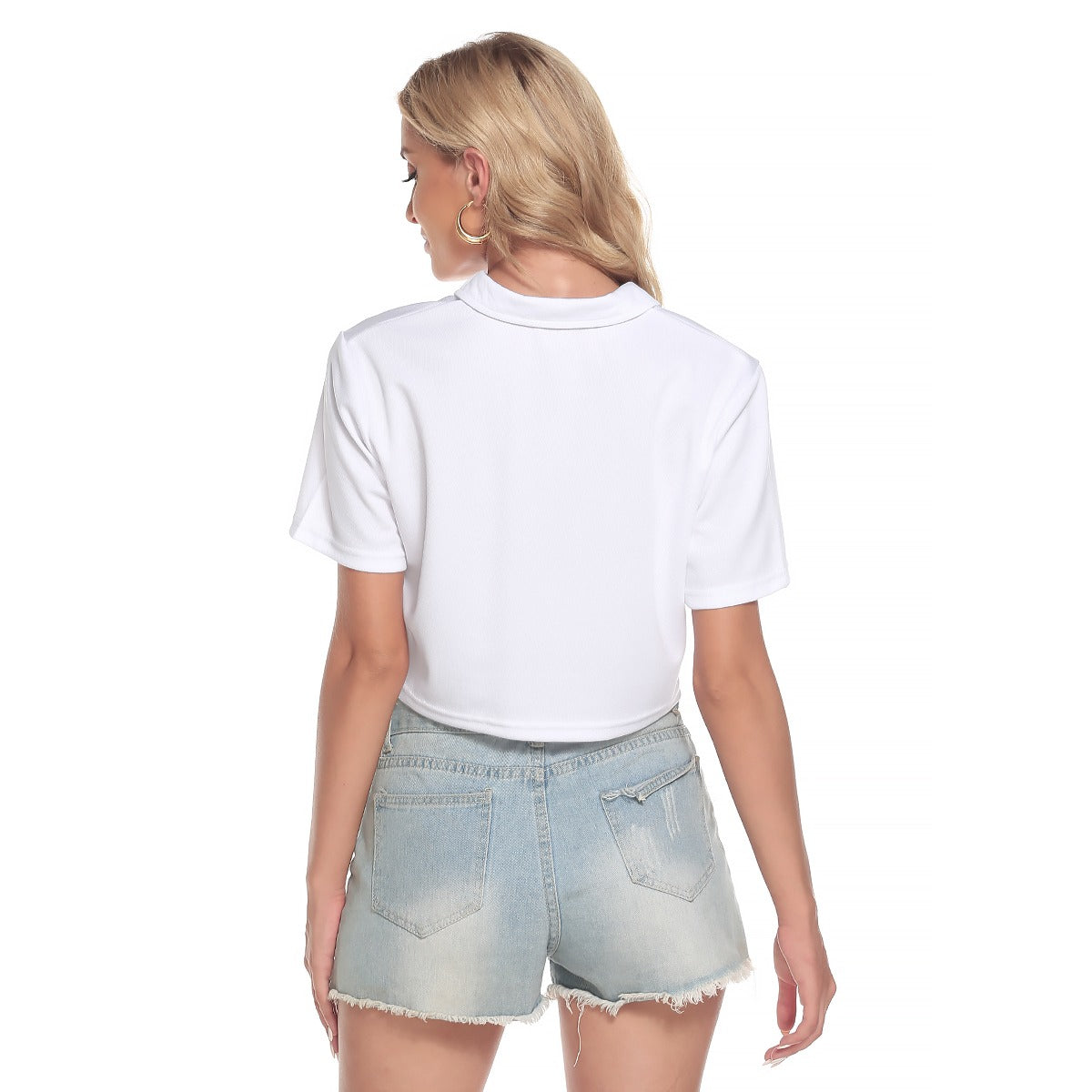 All-Over Print Women's V-neck Short Sleeve Cropped T-shirt