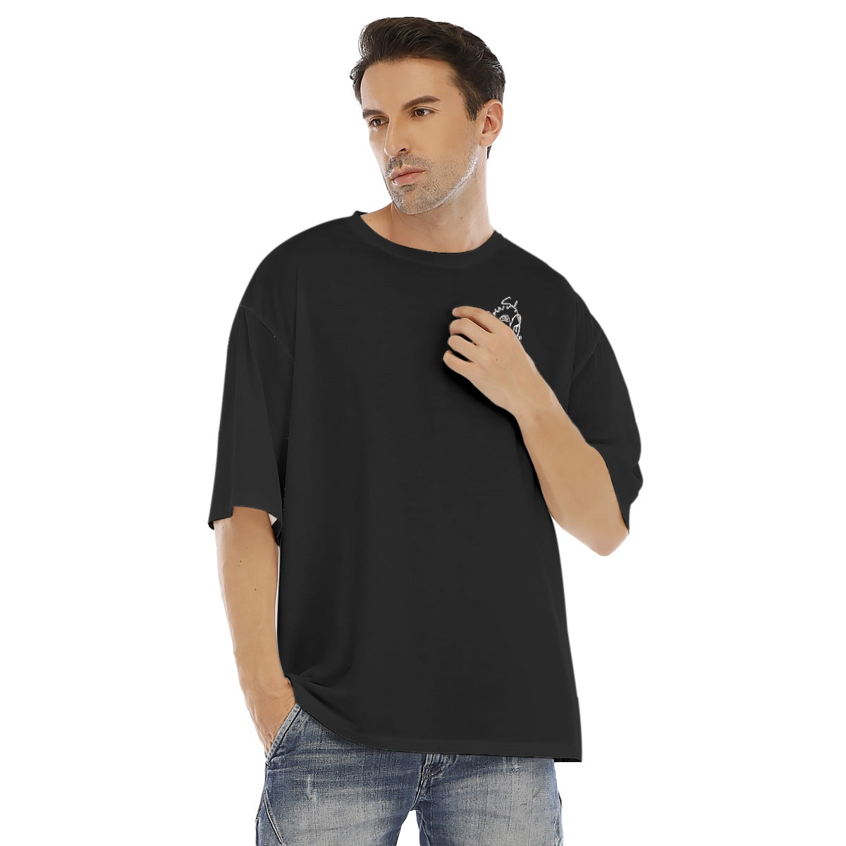 All-Over Print Men's Drop Shoulder T-shirt With Short Sleeve