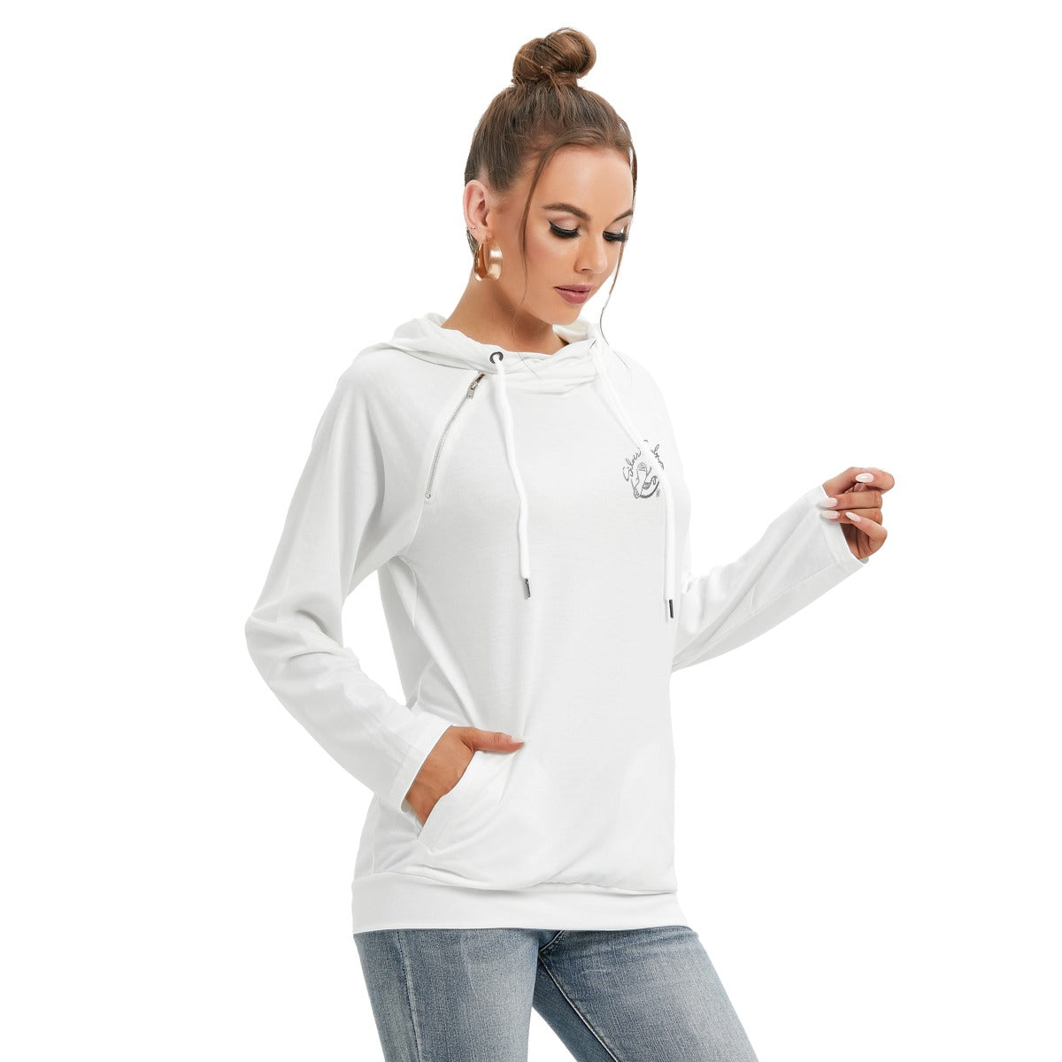 All-Over Print Women's Hoodie With Double Hood