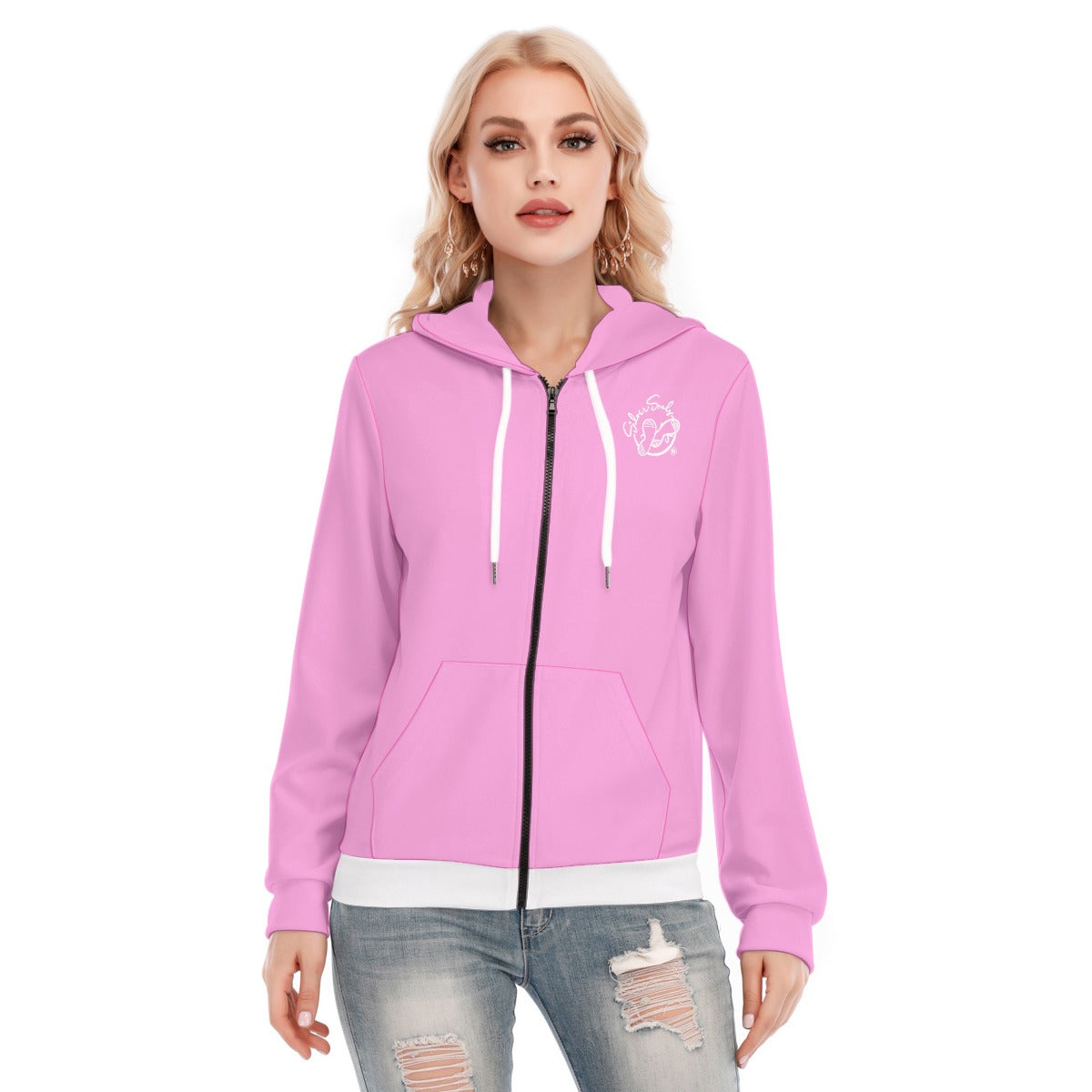 All-Over Print Women's Hoodie With Zipper