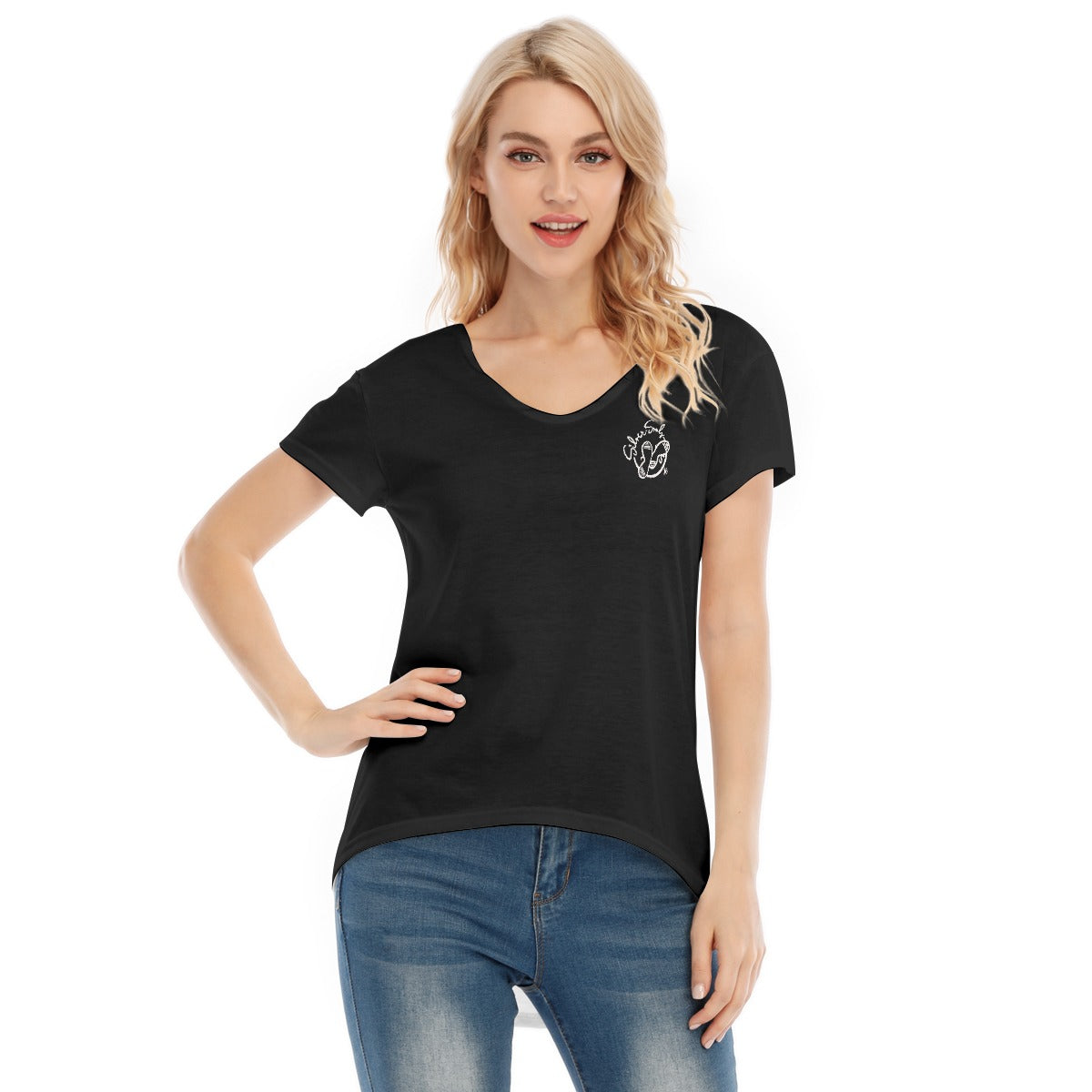 All-Over Print Women's V-neck Short Sleeve T-shirt