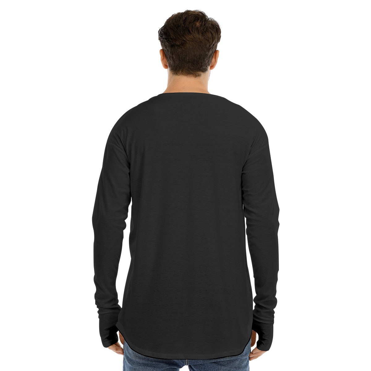 All-Over Print Men's Fingerless Long Sleeve T-shirt