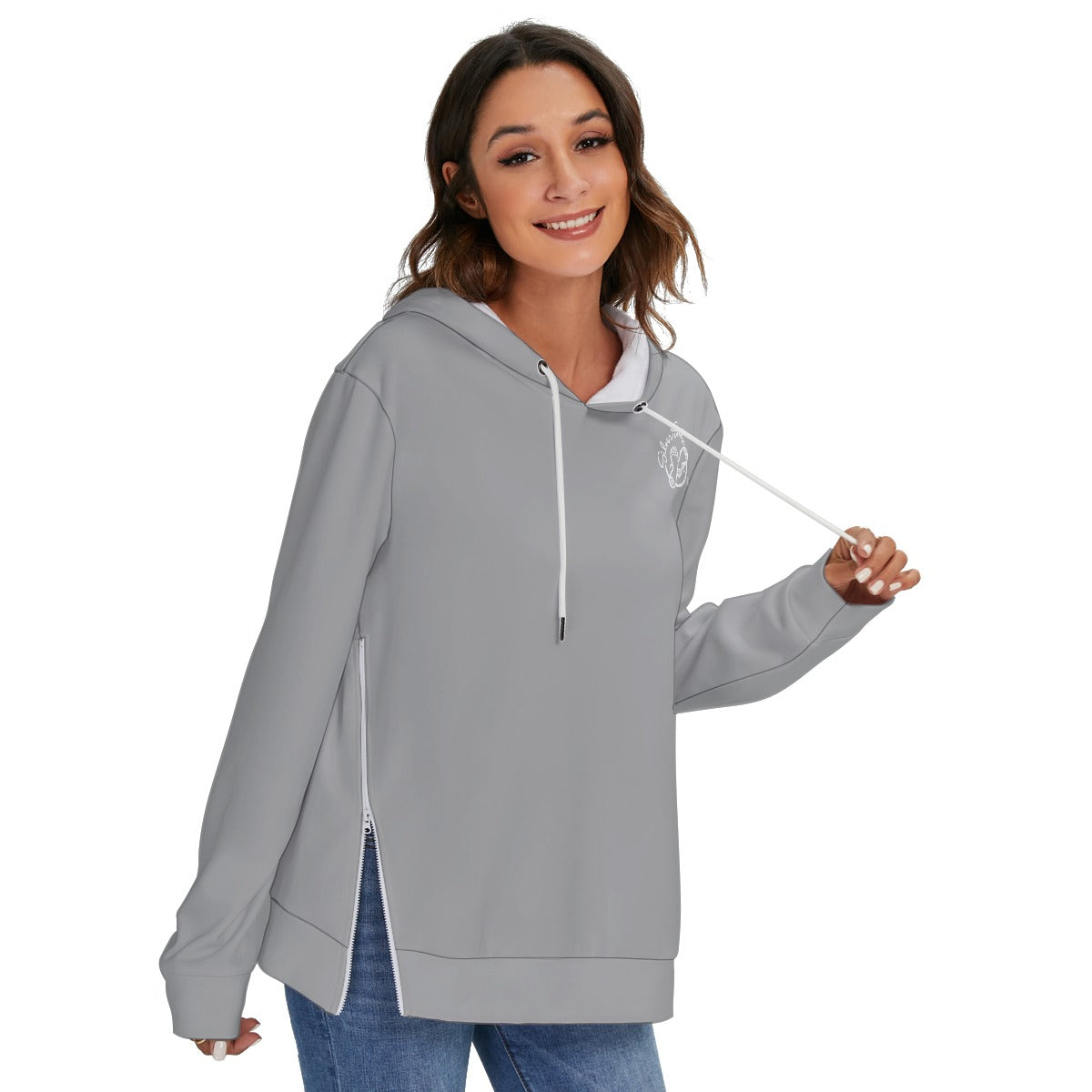 All-Over Print Women's Heavy Fleece Zip-on-the-Side Hoodie