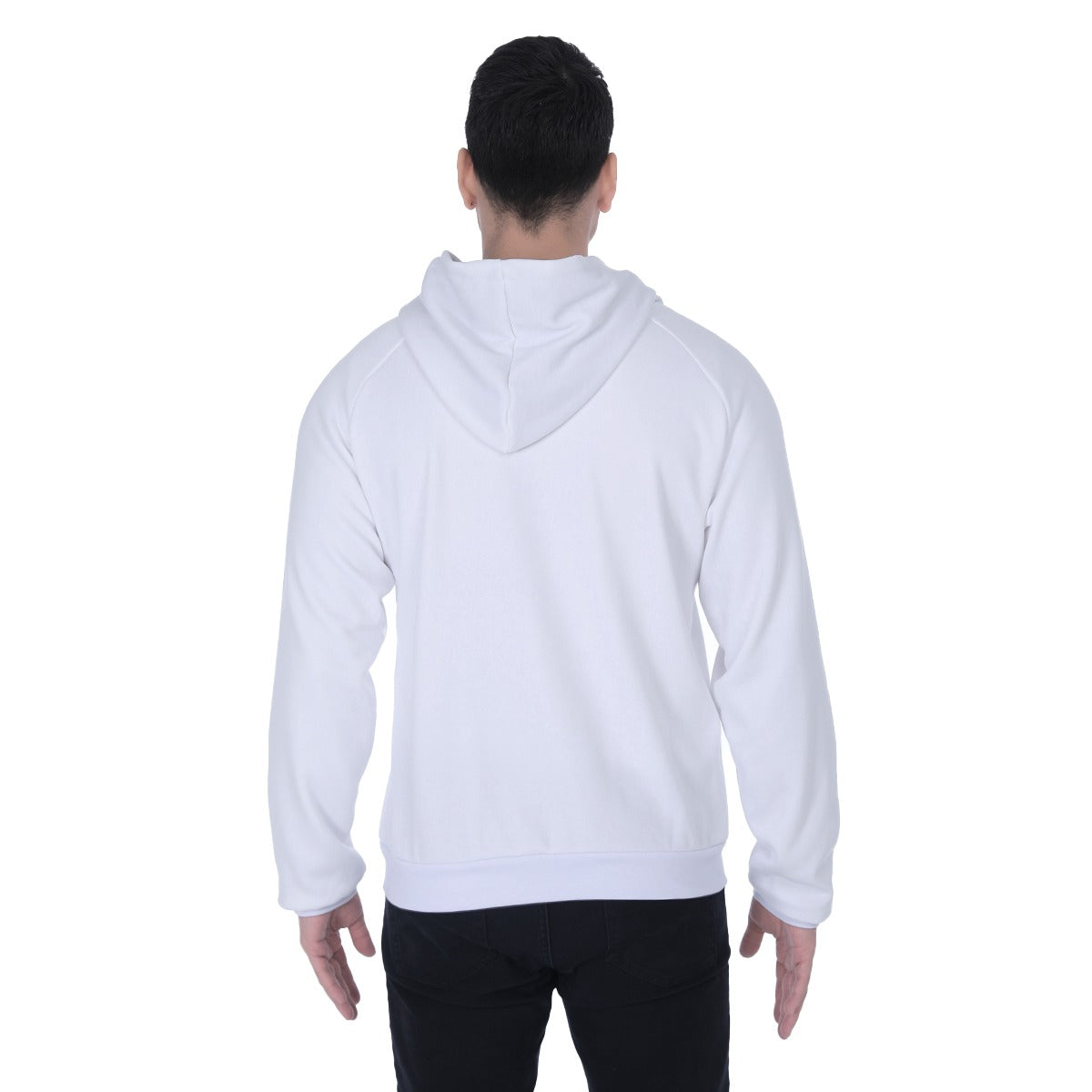 All-Over Print Men's Heavy Fleece Raglan Zip Up Hoodie With Pocket